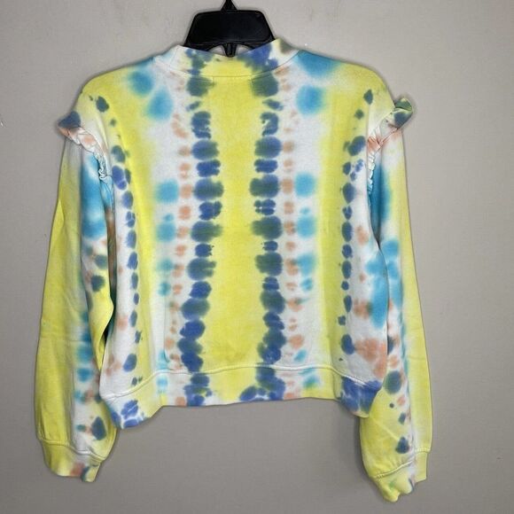 Generation Love Blue Tie-Dye Abella Ruffle Sweatshirt NEW $148 Womens Small S - Picture 7 of 12